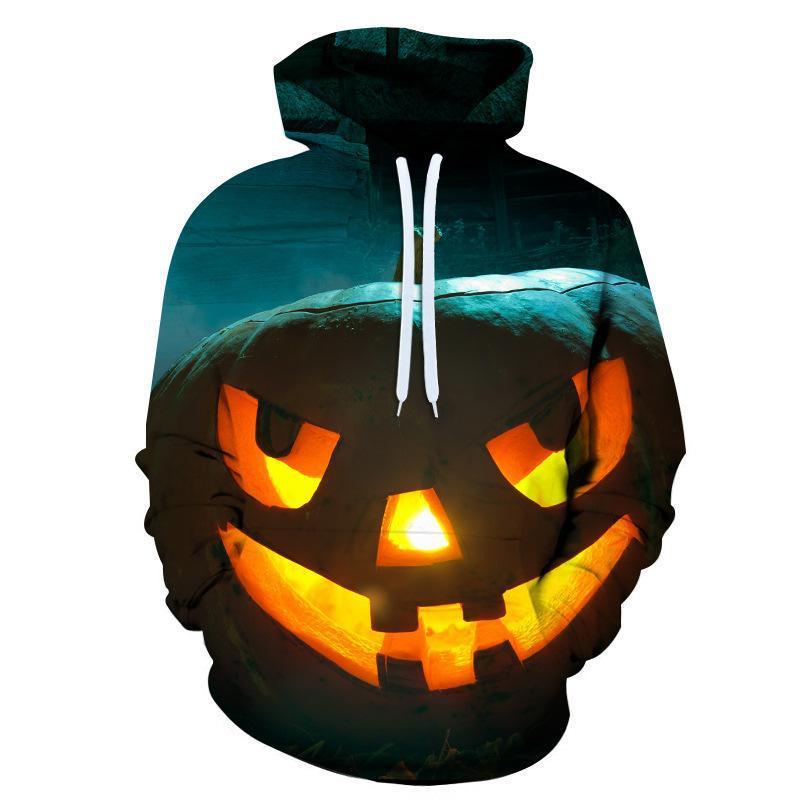 Men's Halloween Pumpkin Print Hoodie