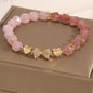 Natural Freshwater Pearl Strawberry Quartz Fishtail Bracelet