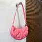 Women's Solid Color Love Embroidered Shoulder Bag