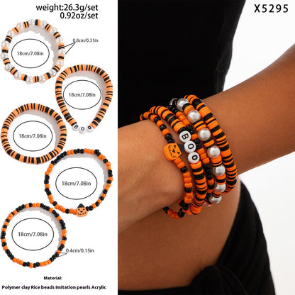 European And American Halloween New Skull Pumpkin Bracelet Suit