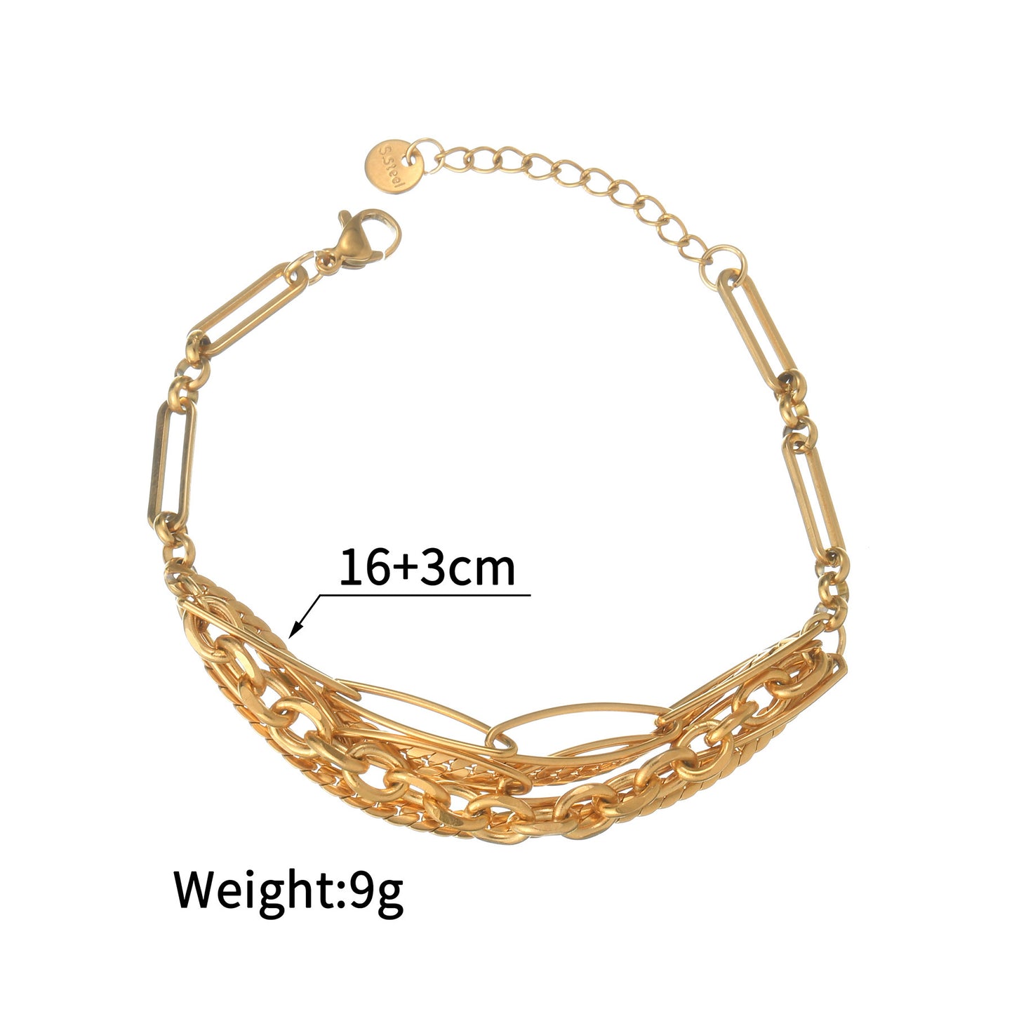 Fashion Multi-layer Gold Chain Necklace Bracelet