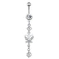 Stainless Steel European And American Inlaid Zircon Navel Stud Love Moon Piercing Jewelry