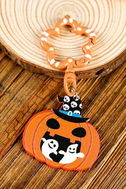 Carrot Halloween Ghost Wizard Jack-o-lantern Keychain