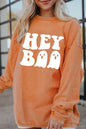 Orange Halloween Hey Boo Ghost Print Loose Sweatshirt