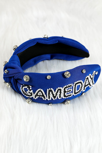 Rose Red GAME DAY Rugby Football Season Diamond Knotted Headband