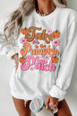 White Take Me to the Pumpkin Patch Floral Halloween Sweatshirt