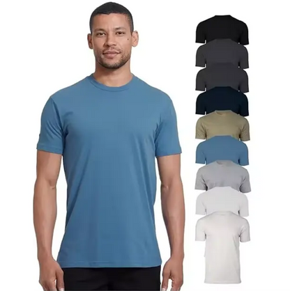 BreezyFit Men's Short Sleeve Crew Neck Cotton T-Shirt – Soft, Breathable Comfort