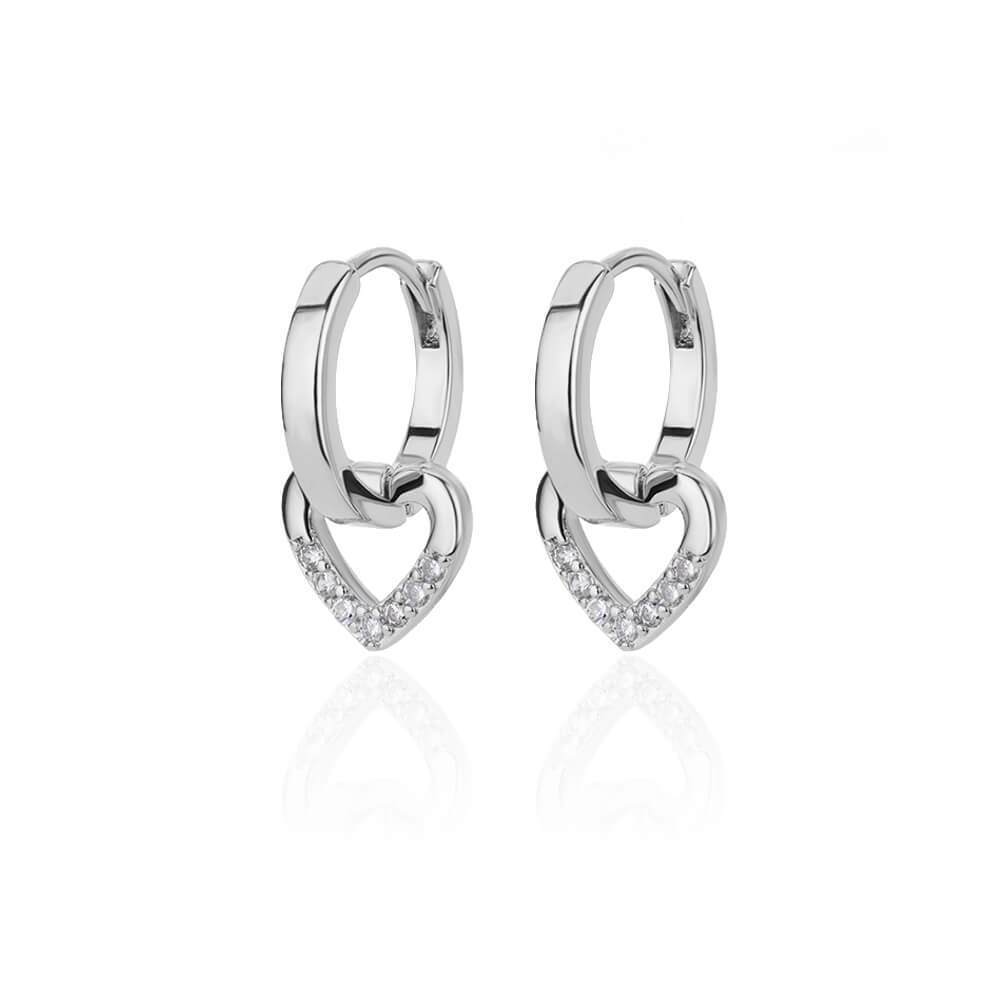 Personality Minimalist Elegant Love Design Inlaid Zircon Ear Ring