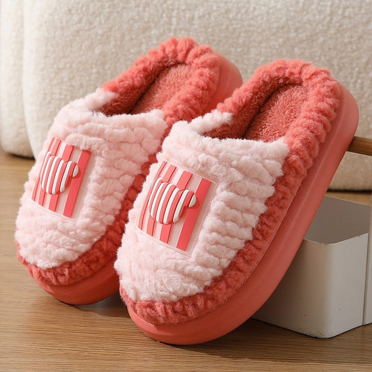 Winter Color-Matching Lamb Slippers - Non-Slip, Warm House Shoes for Couples