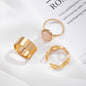 European And American Love Metal Ring Set Minority Simple Style Fashion High Sense Ornament 6-piece Set