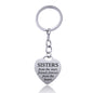 Stainless Steel Heart Sisters Best Friends Inspirational Keychains