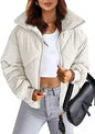 Women's Long Sleeve Zipper Winter Quilted Short Cotton Jacket Women's Bread