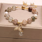 Natural Freshwater Pearl Strawberry Quartz Fishtail Bracelet