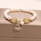 Natural Freshwater Pearl Strawberry Quartz Fishtail Bracelet