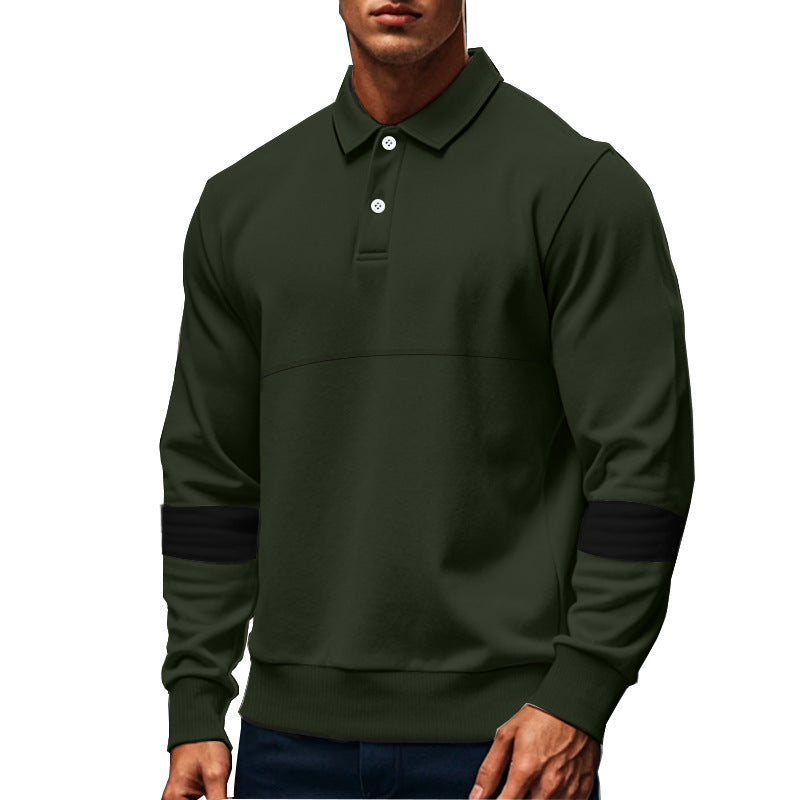 Men's T-shirt Loose Color Matching Plus Size Long Sleeve