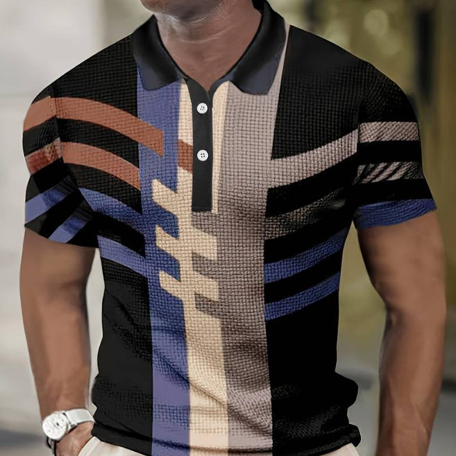 Men's Daily Casual Printing Lapel Short Sleeve Polo Shirt