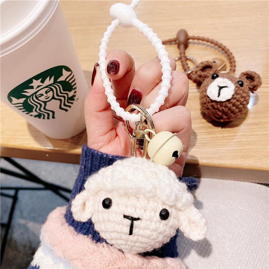 Internet Celebrity Ins Lamb Black Cat Car Key Ring Handbag Pendant Hand Woven