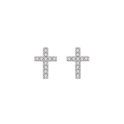 Simple Cross Stud Earrings For Women