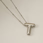 Titanium Steel Silver Glossy English Letter Pendant