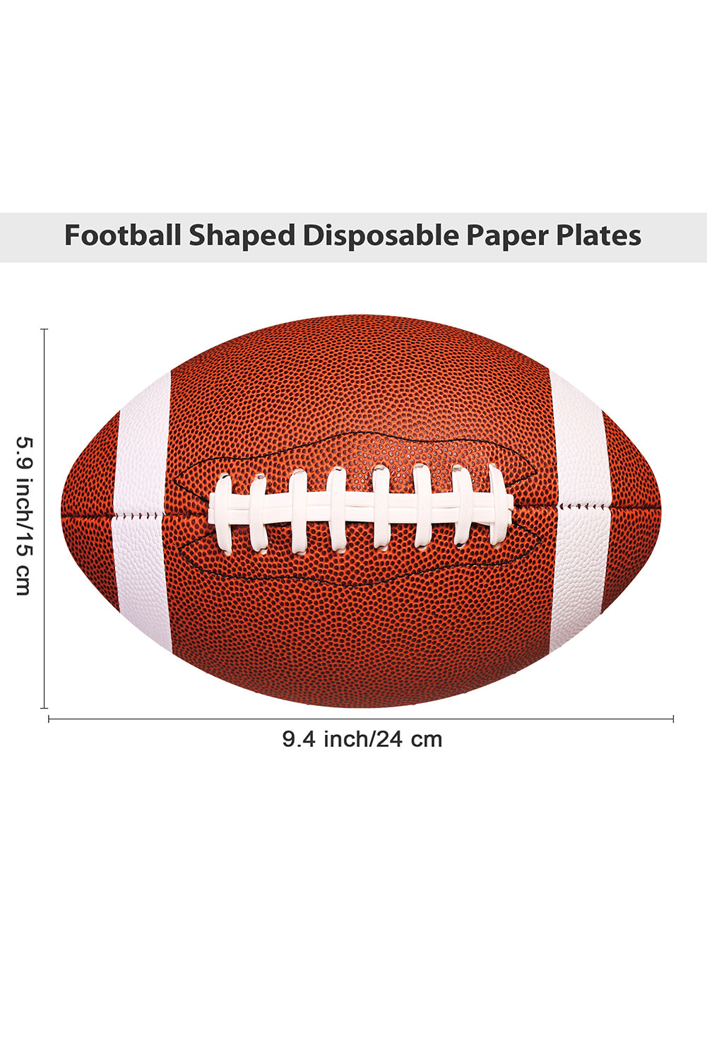 Chestnut 10pcs/set Game Day Rugby Football Shape Disposable Paper Plates