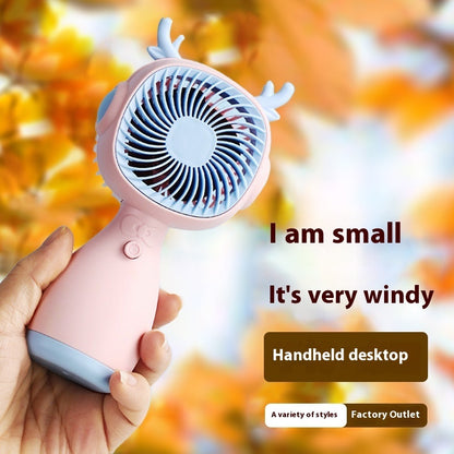 Small Handheld Fan Desktop Cartoon Mini Electric Usb Student Portable Gift