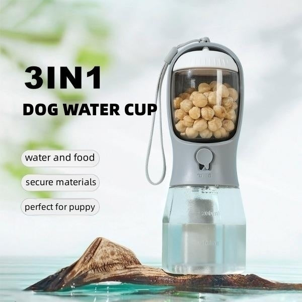 3-in-1 Portable Dog Water Cup with Food & Waste Bag