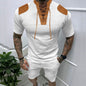 Men's Round Neck Lace-up Shorts Suit