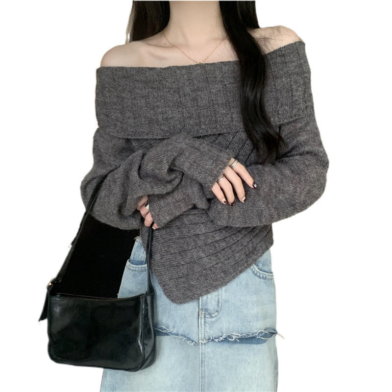 Off-shoulder Irregular Sweater Women