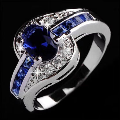 Egg-shaped Zircon Inlaid Ring Crystal Stylish Temperament