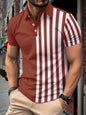 Striped Printing Lapel Polo Shirt Men