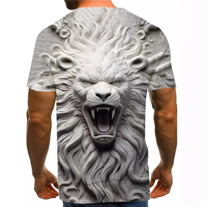 Three-dimensional Pattern Men's Loose Short-sleeved Breathable T-shirt 3D Digital Printing