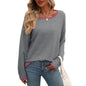 Round Neck Color Jump Core Yarn Long Sleeve Sweater