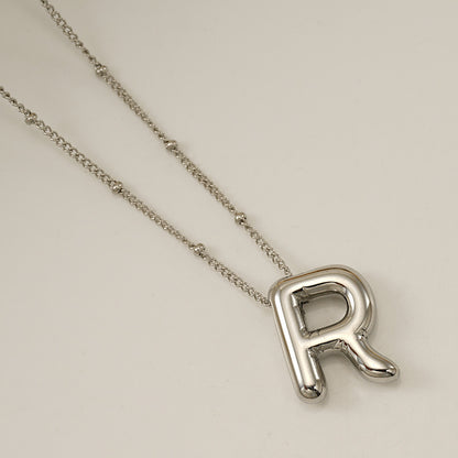 Titanium Steel Silver Glossy English Letter Pendant