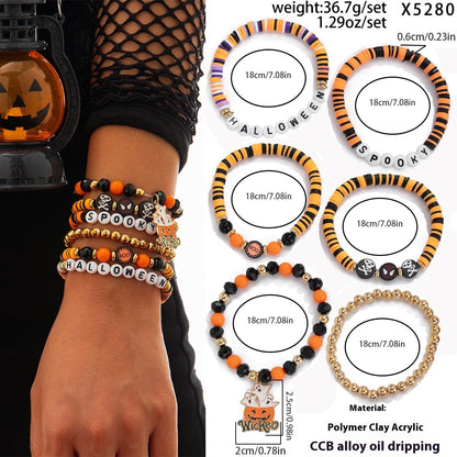 European And American Halloween New Skull Pumpkin Bracelet Suit