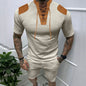 Men's Round Neck Lace-up Shorts Suit