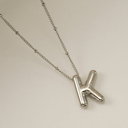 Titanium Steel Silver Glossy English Letter Pendant