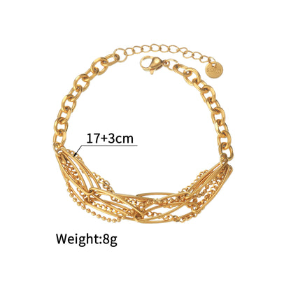 Fashion Multi-layer Gold Chain Necklace Bracelet