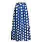 Skirt Retro Dots Large Swing Mid Skirt High Waist A- Line Skirt