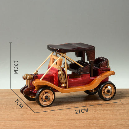 Retro Creative Home Desktop Wooden Vintage Car Ornaments