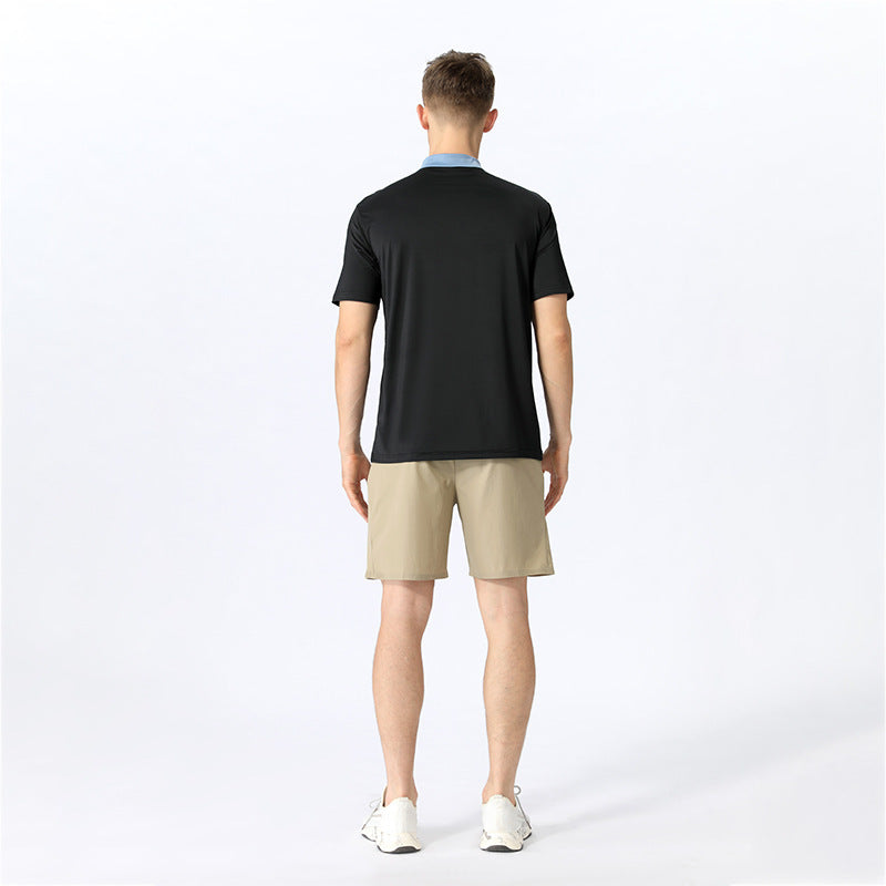 Fashion Personality Ice Silk Short Sleeve T-shirt Men