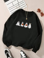 Letter Fleece Printed Casual Long Sleeved Sweatshirt