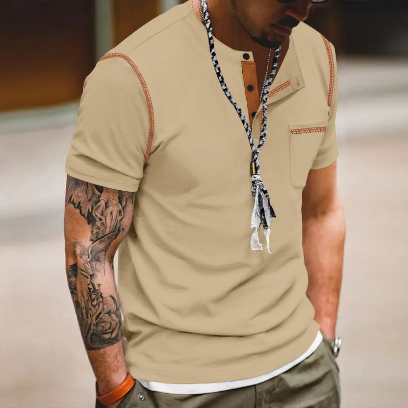 Men's Color Matching Short Sleeve