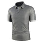 Men's Polo Shirt Short-sleeved T-shirt Color Matching Casual Top