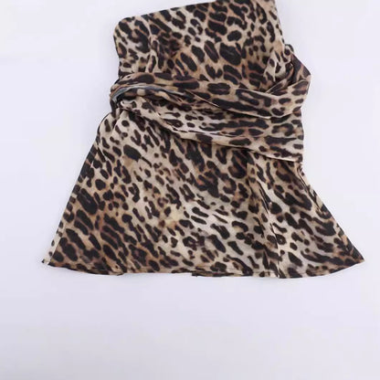 Women's Fashion Bowknot Animal Print Top