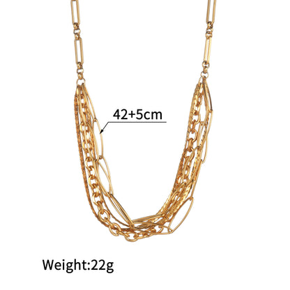 Fashion Multi-layer Gold Chain Necklace Bracelet