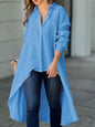 Elegant Long Sleeve Fashion Solid Color Loose Lapels Shirt