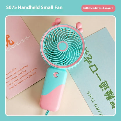 Small Handheld Fan Desktop Cartoon Mini Electric Usb Student Portable Gift