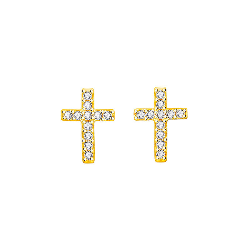 Simple Cross Stud Earrings For Women