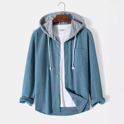 Men's Autumn And Winter Thickening Waffle Hooded