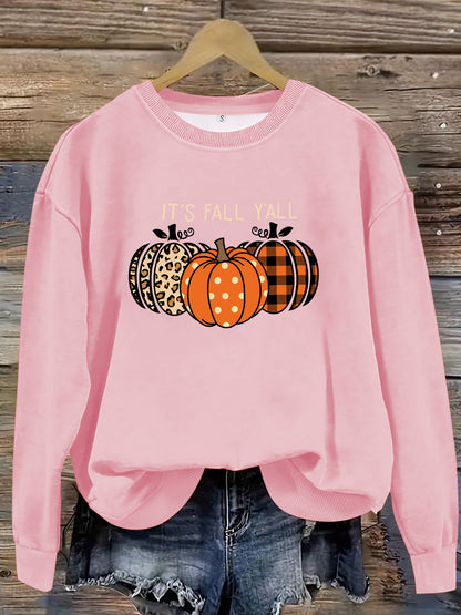 Round Neck Halloween Pumpkin Sweater